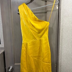 Gianni Bini Vibrant Yellow One-Shoulder Dress